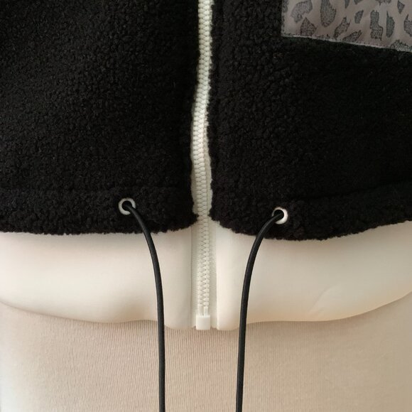 Zara Teddy Fleece & Neoprene Contrast Jacket | Size M - Picture 7 of 10